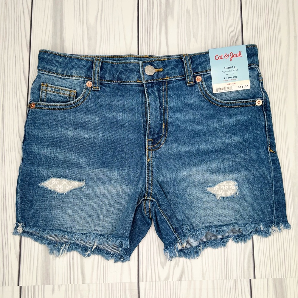 Girls' Cut-Off Jean Shorts - Cat & Jack™ Medium Wash